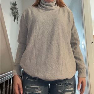 Heather Grey Turtle Neck Hoodie